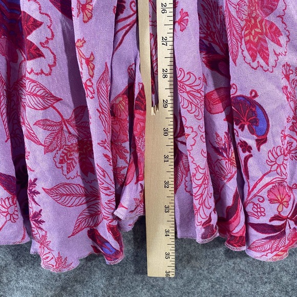 Free People Mini Dress Medium Purple Pink Floral She Moves Sleeveless Tunic - Picture 8 of 13